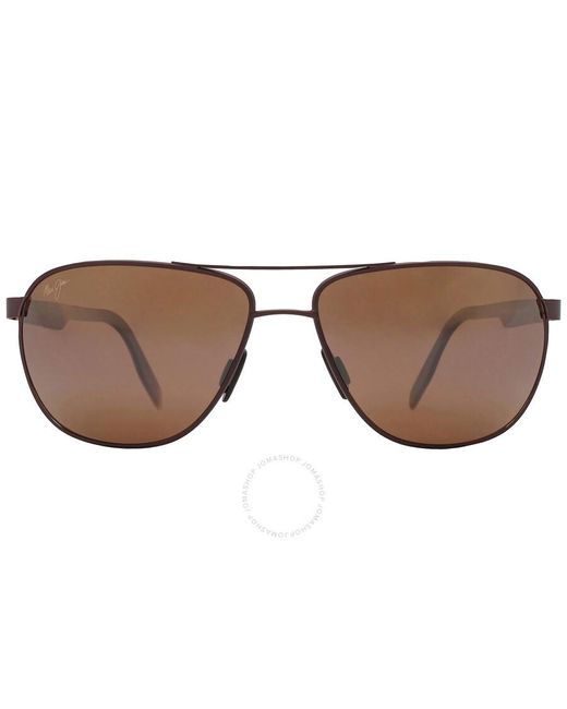 Maui Jim Brown Castles Hcl Bronze Pilot Sunglasses H728-01m 61