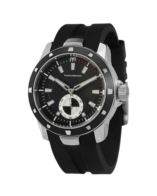 TechnoMarine Black Uf6 Quartz Dial Watch -621004 for men