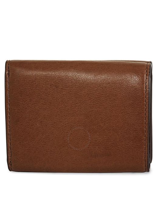 COACH Brown Trifold Origami Coin Wallet