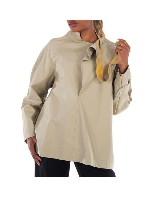 Burberry Green Cotton Jacket With Puttee Collar, Brand Size 2 (Us