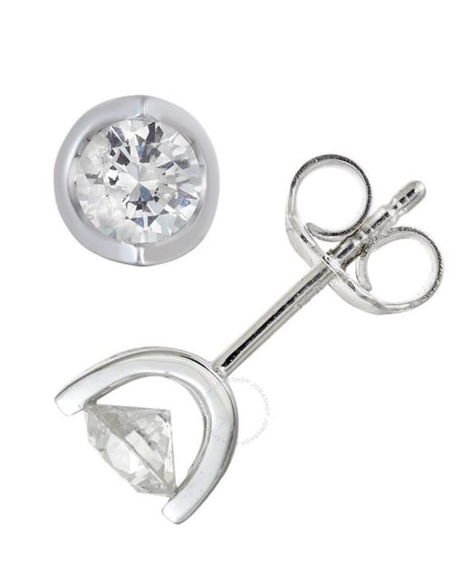 DiamondMuse Metallic Diamond Muse 1.00 Cttw 14Kt Round Cut Diamond Stud Earrings For