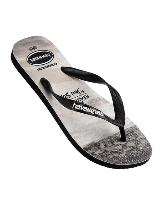 Havaianas Black Top Photoprint Thong Flip Flops for men