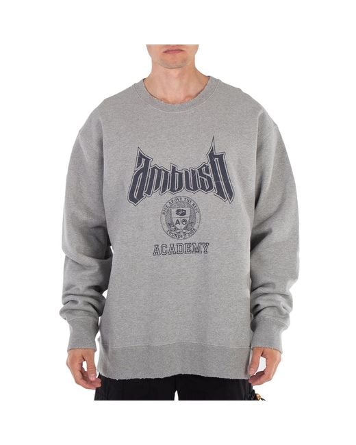 Ambush Gray Academy Crewneck Sweatshirt for men