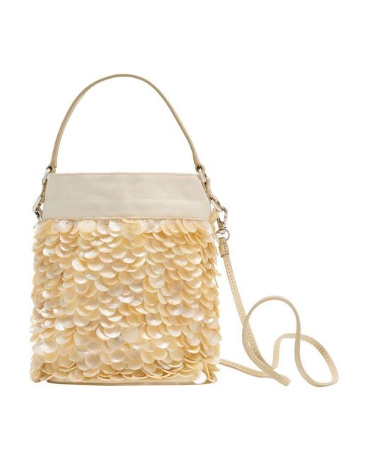 Staud Metallic Lila Mini Bag Ivory