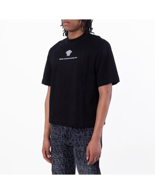 Versace Black Medusa Milano Short Sleeve T-Shirt for men