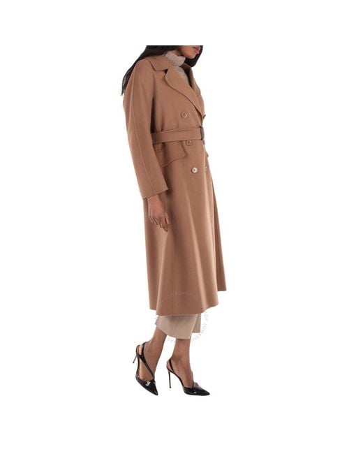 Max Mara Natural Double Breasted Eric Belted Coat, Brand Size 42 Us