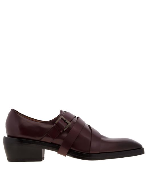 Ferragamo Brown Ferragamo Forest Monk Strap Leather Shoes, Size 9 E for men
