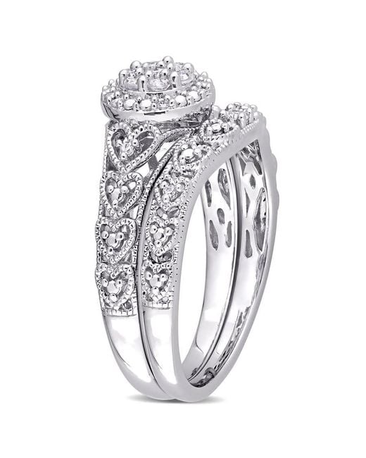 Amour Metallic 1/5 Ct Tw Diamond Vintage Bridal Set