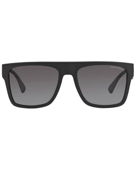 Armani Exchange Black Gray Gradient Rectangular Sunglasses for men