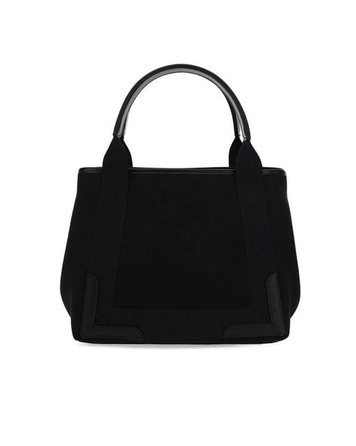 Balenciaga Black Small Cabas Logo Print Tote Bag