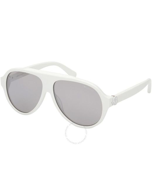 Moncler Gray Caribb Smoke Mirrored Pilot Sunglasses Ml0265 21c 59 for men