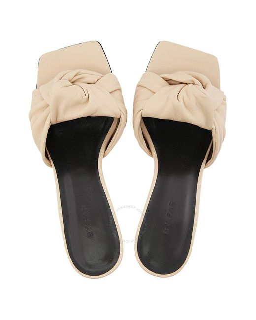 By Far Natural Sable Lana Knot-detailed Mules