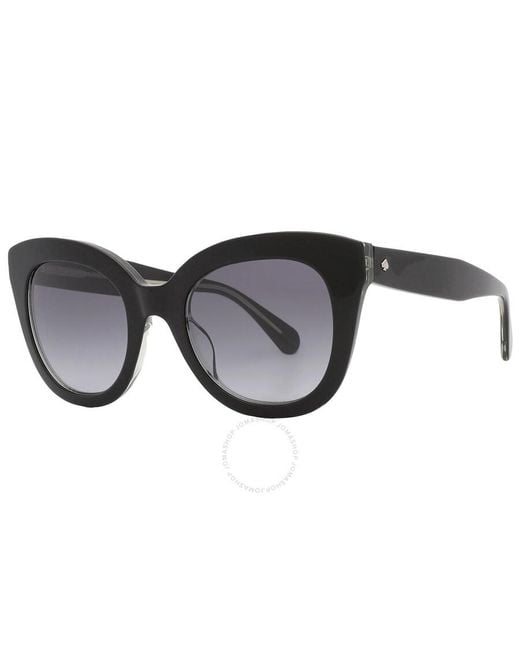 Kate Spade Black Grey Shaded Oval Sunglasses Belah/s 0807/9o 50