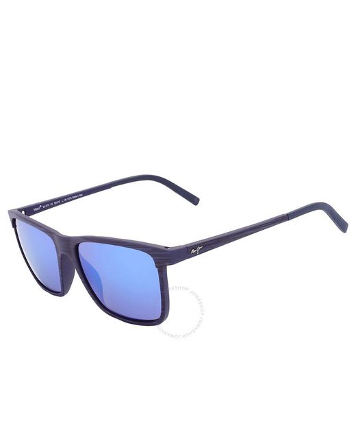 Maui Jim One Way Blue Hawaii Rectangular Sunglasses B875-03 55 for men