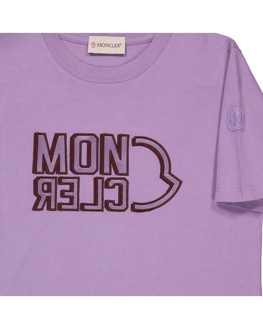 Moncler Purple Girls Cotton Logo T-shirt