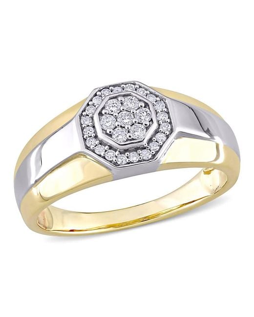 Amour Metallic 1/4 Ct Tw Diamond Octagonal Ring for men