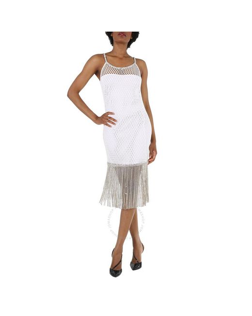 Burberry White Osanna Fishnet Dress