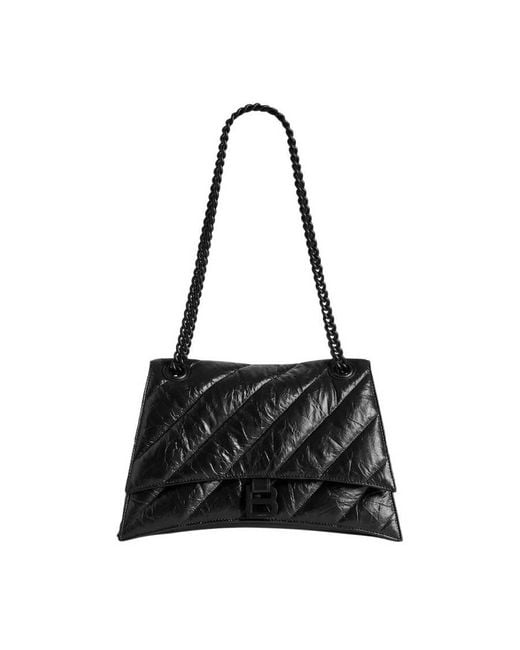 Balenciaga Black Medium Quilted Crush Chain Bag