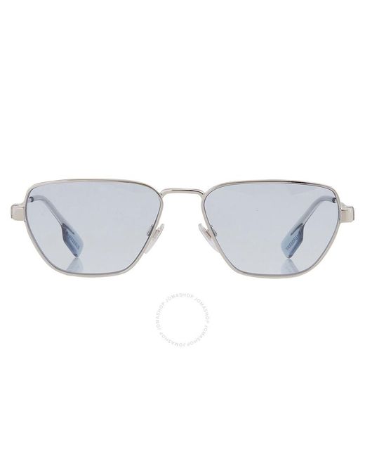 Burberry Metallic Light Blue Irregular Sunglasses Be3146 100572 56 for men