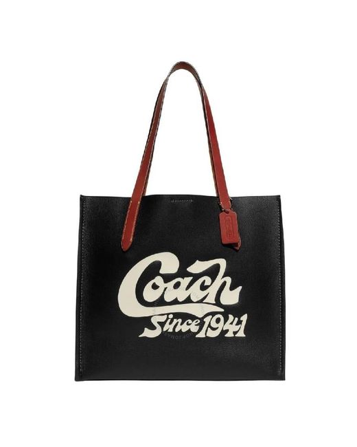 COACH Black Relay Tote With Graphic for men