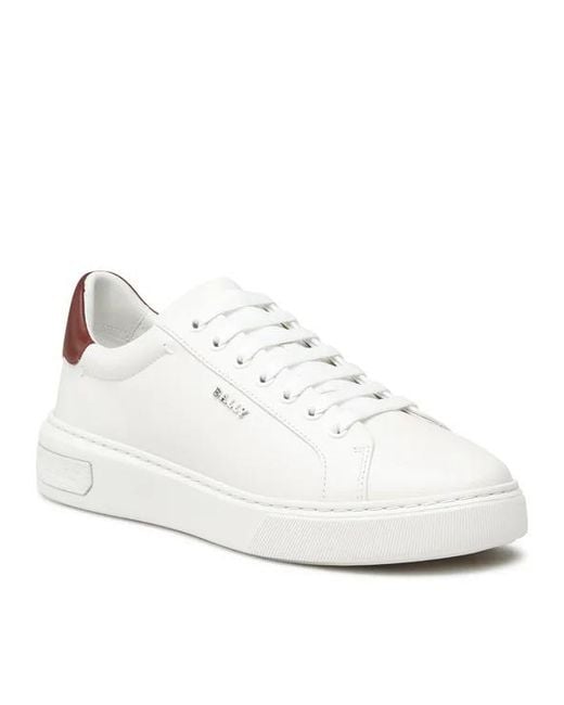 Bally White Miky Leather Low-Top Sneakers, Brand Size 6 Us for men