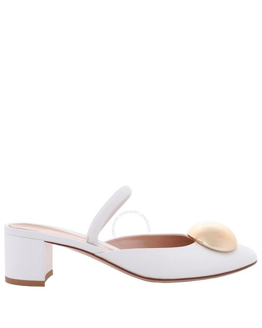 Gianvito Rossi White Sphera 45 Slingback Pumps