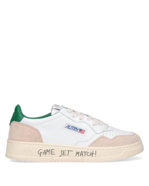 Autry White Medalist Low-Top Sneakers, Brand Size 44 Us for men