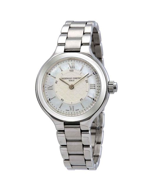 Frederique Constant Metallic Horological White Mother Of Pearl Dial Smartwatch