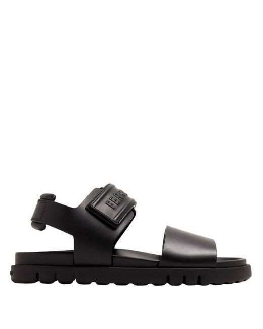 Ferragamo Black Double Strap Sandals for men