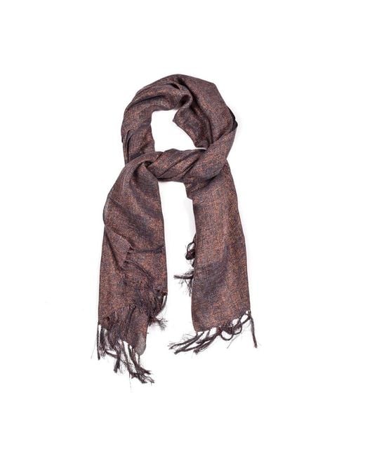 Brunello Cucinelli Black Multi Metallic Linen Scarf, One Size
