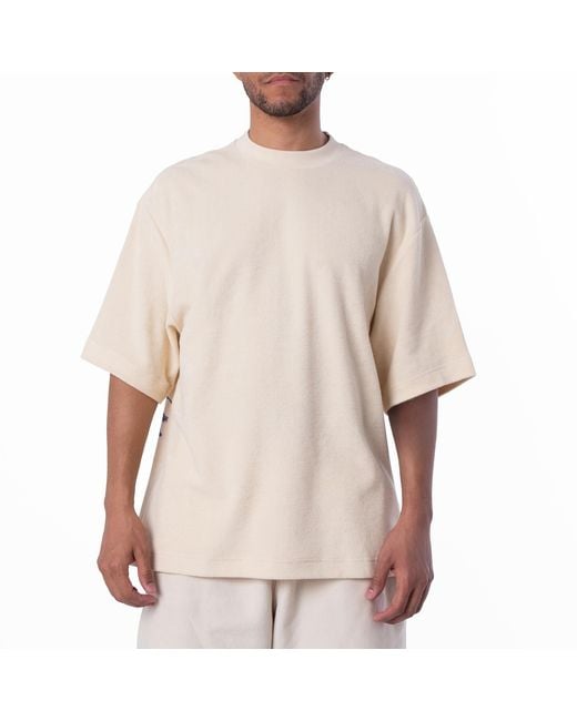 Burberry Natural Ekd Cotton Towelling T-Shirt for men