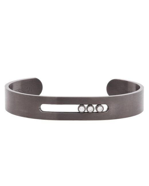 Messika Brown Move Titanium Graphite Diamond Bangle for men