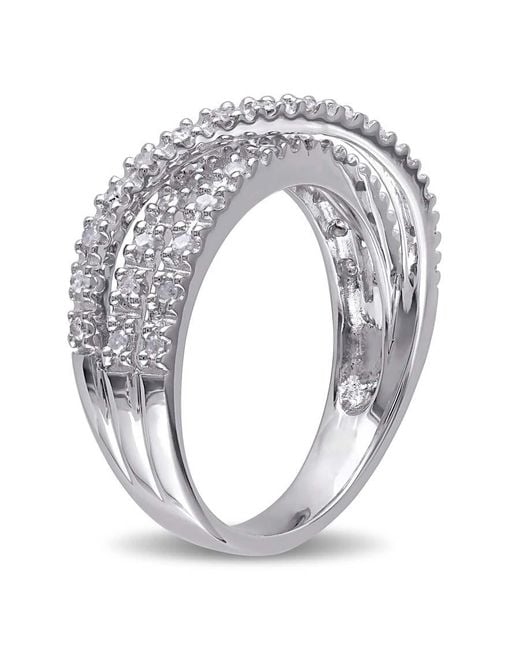 Amour Metallic 1/4 Ct Tw Diamond Crossover Ring