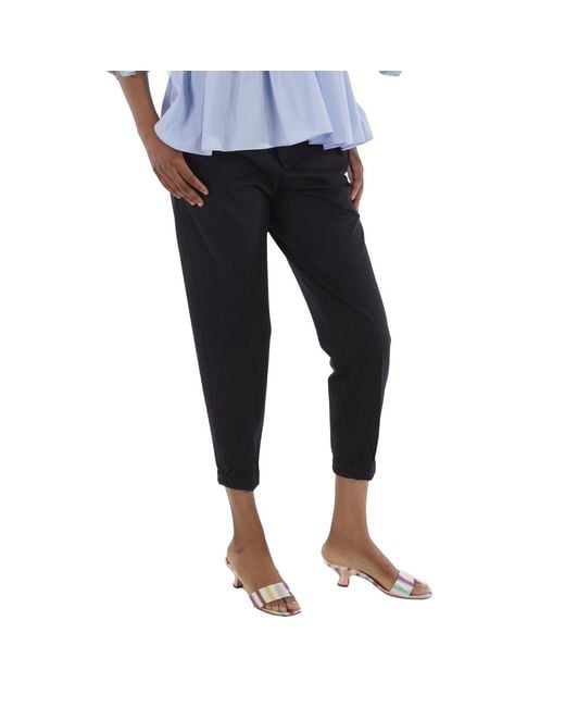 Emporio Armani Black Jersey Twill Elasticated Waist Trousers