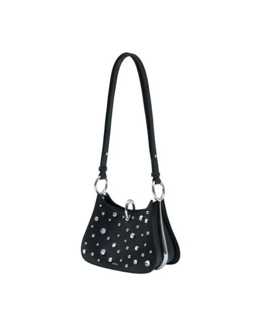 Rabanne Black Studded Calfskin Shoulder Bag