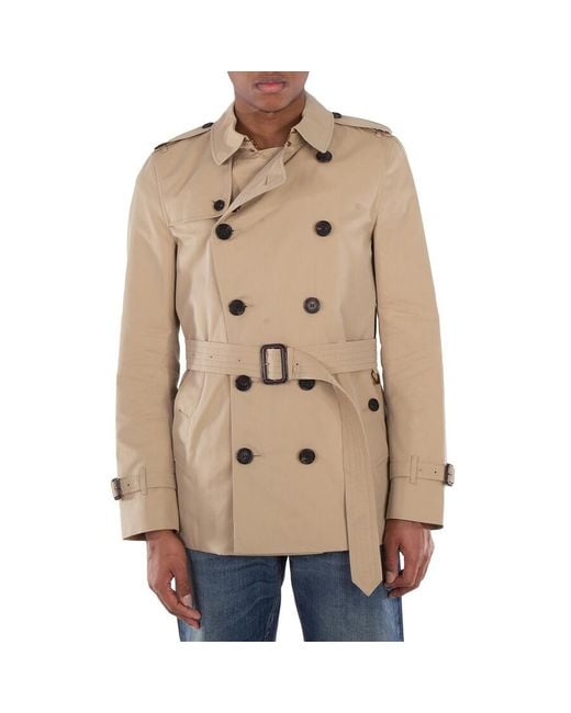 Burberry Natural Heritage Honey Kensinton Short Trench, Brand Size 54 (Us for men