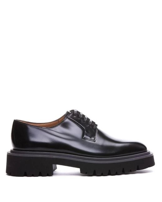 Ferragamo Black Derby With Squared Toe for men