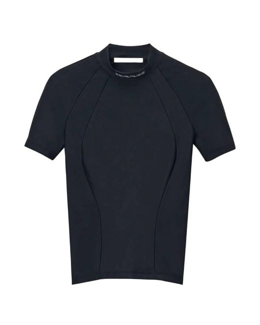 Alexander Wang Blue T By Mock Neck Logo Top