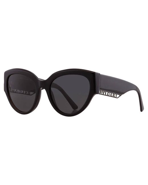 BVLGARI Black Dark Grey Cat Eye Sunglasses Bv8258 552987 55