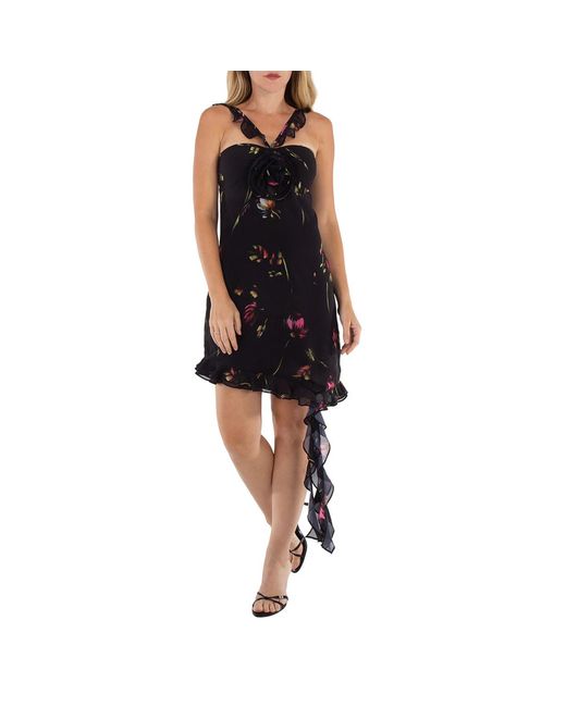 ROTATE BIRGER CHRISTENSEN Black Light Assymetric Dress