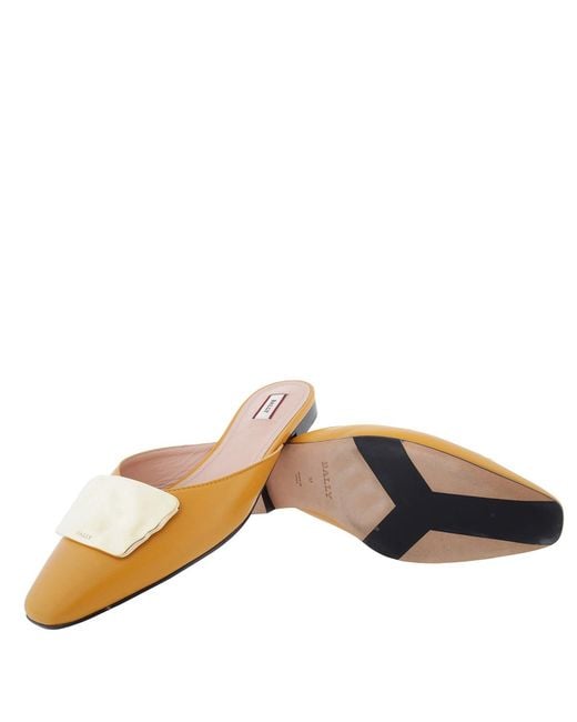 Bally Brown Claudie Lizzie Leather Mules, Brand Size 37 Us
