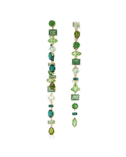 Swarovski Green Ladies Gema Crystal-Embellished Earrings