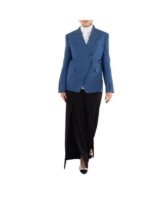 Burberry Blue Claudete Tailored Blazer Jacket, Brand Size 2 (Us