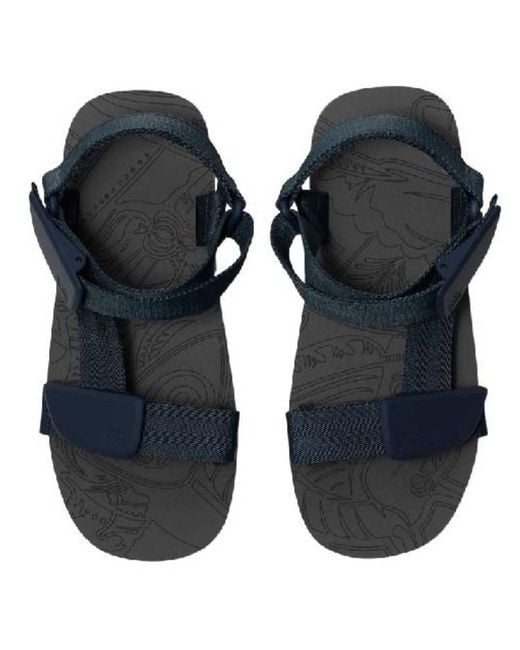 Burberry Blue Trek Sandals With Shield Buckles, Brand Size 37 Us