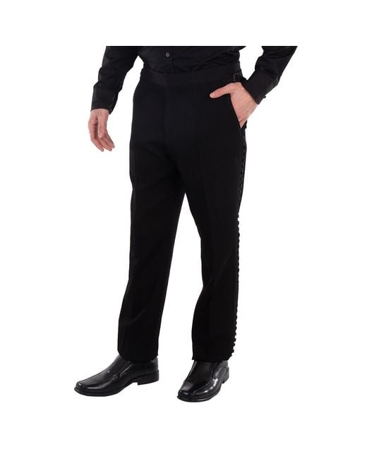 Burberry Black Straight-Leg Wool Pants, Brand Size 48 (Waist for men