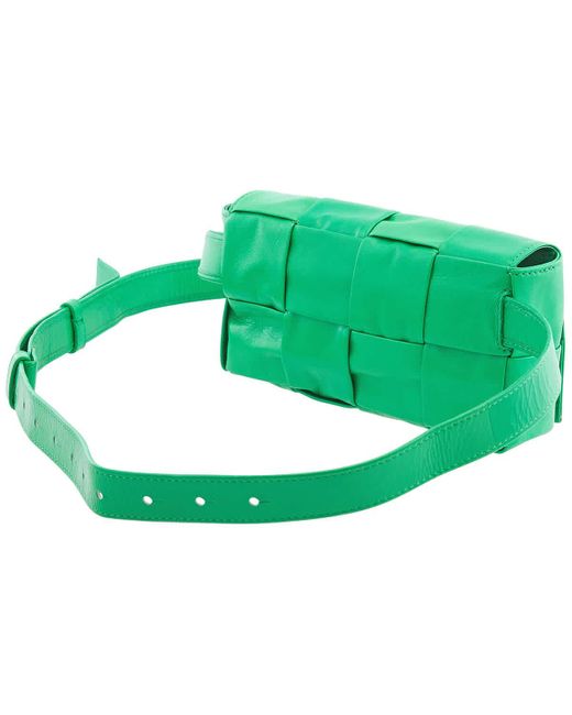 Bottega Veneta Parakeet Mini Intreccio Leather Cassette Belt Bag in Green  for Men