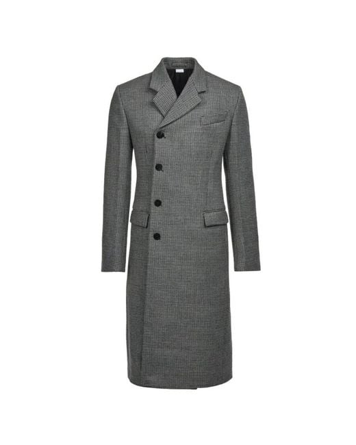 Ferragamo Gray Double-Breasted Houndstooth Coat, Brand Size 46 Us for men