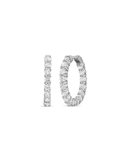 Roberto Coin Metallic 18K Small Inside Outside The Perfect Diamond Hoop Earrings for men
