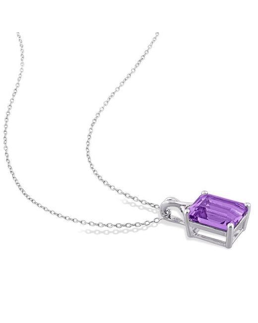 Amour Purple 5 Ct Tgw Octagon Amethyst And Topaz Pendant With Chain for men