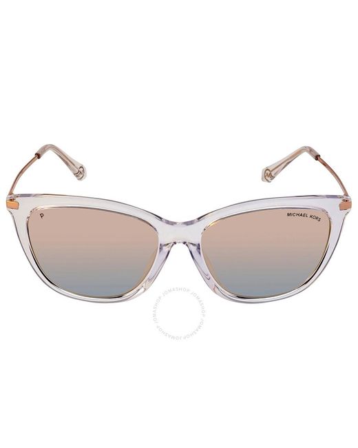 Michael Kors Pink Dublin Rose Gold Polarized Cat Eye Sunglasses Mk2150u 3005m5 56